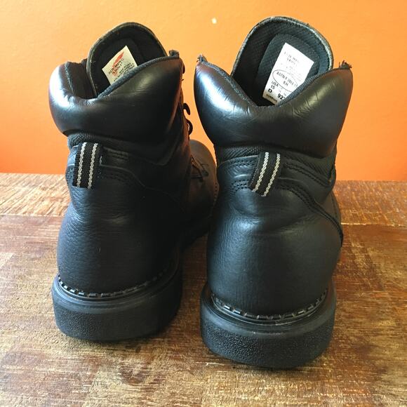 Red Wing Shoes 923 EH Soft Toe 6" Work Boot Mens Size 15 Black Leather Dynaforce - Picture 4 of 12